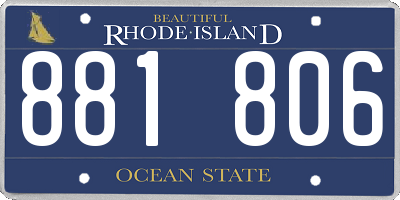 RI license plate 881806
