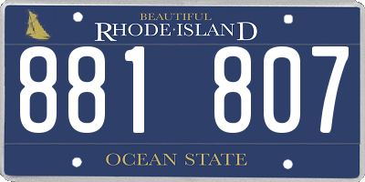 RI license plate 881807