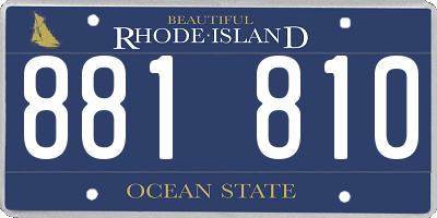 RI license plate 881810