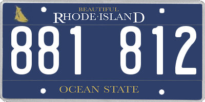 RI license plate 881812