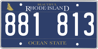 RI license plate 881813