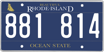 RI license plate 881814