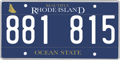 RI license plate 881815