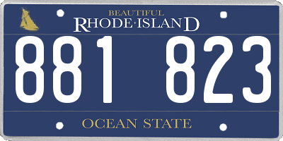 RI license plate 881823