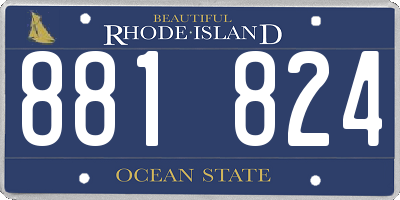 RI license plate 881824