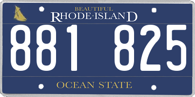 RI license plate 881825