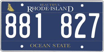 RI license plate 881827