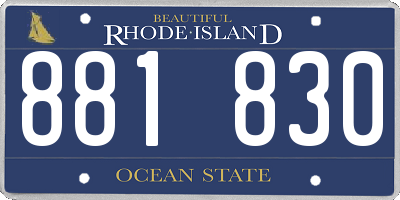 RI license plate 881830
