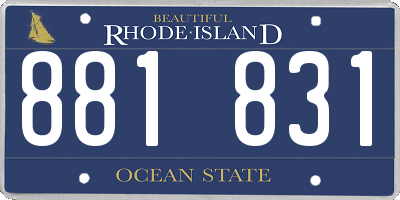 RI license plate 881831