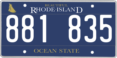 RI license plate 881835