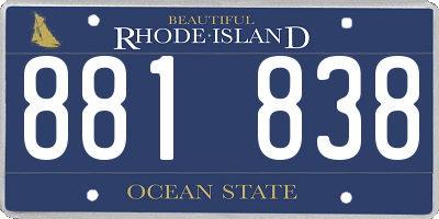 RI license plate 881838