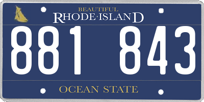 RI license plate 881843
