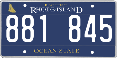 RI license plate 881845