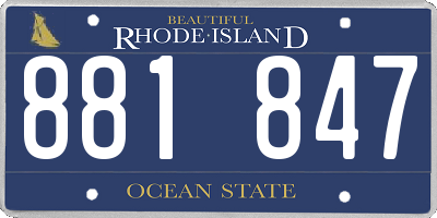 RI license plate 881847