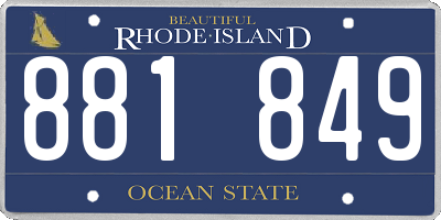RI license plate 881849
