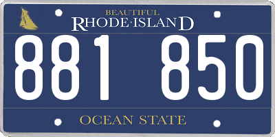 RI license plate 881850