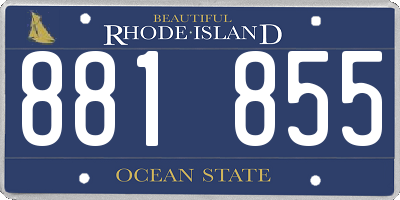 RI license plate 881855