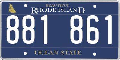 RI license plate 881861
