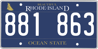 RI license plate 881863