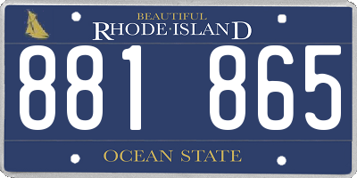 RI license plate 881865