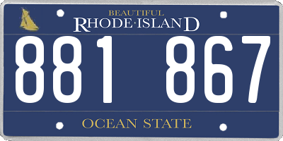 RI license plate 881867
