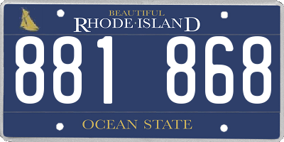 RI license plate 881868