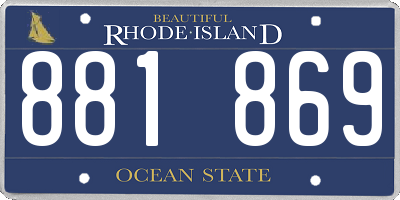 RI license plate 881869