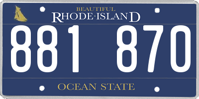 RI license plate 881870