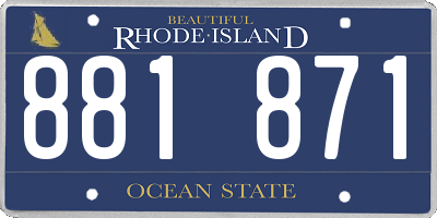 RI license plate 881871