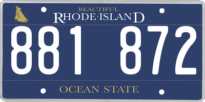 RI license plate 881872