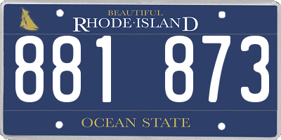RI license plate 881873