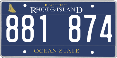 RI license plate 881874