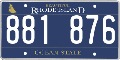 RI license plate 881876