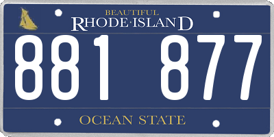 RI license plate 881877