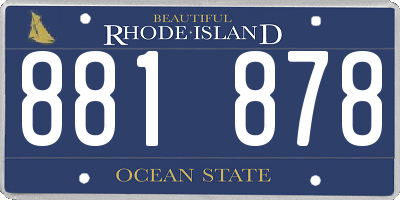 RI license plate 881878