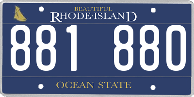RI license plate 881880