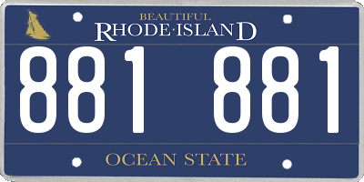 RI license plate 881881