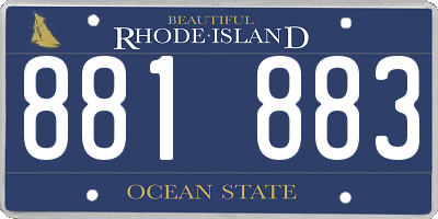 RI license plate 881883