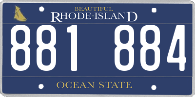 RI license plate 881884