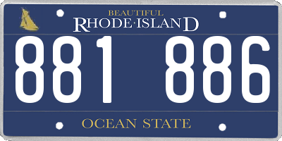 RI license plate 881886