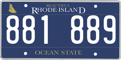 RI license plate 881889