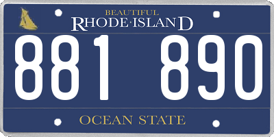RI license plate 881890