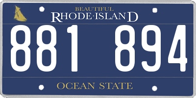 RI license plate 881894