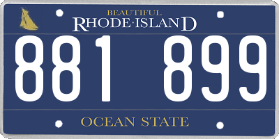 RI license plate 881899