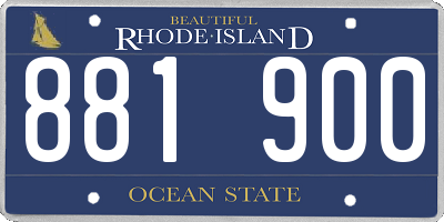 RI license plate 881900