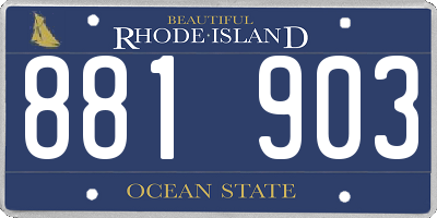 RI license plate 881903