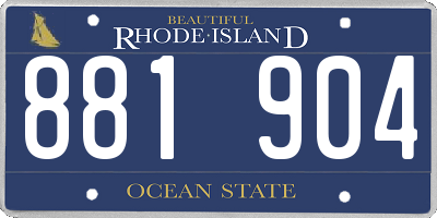 RI license plate 881904