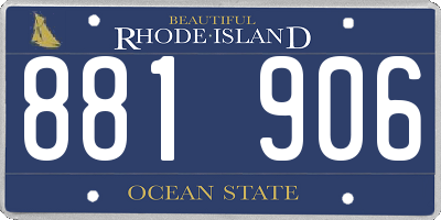 RI license plate 881906
