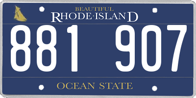 RI license plate 881907