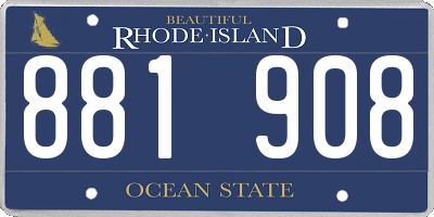 RI license plate 881908